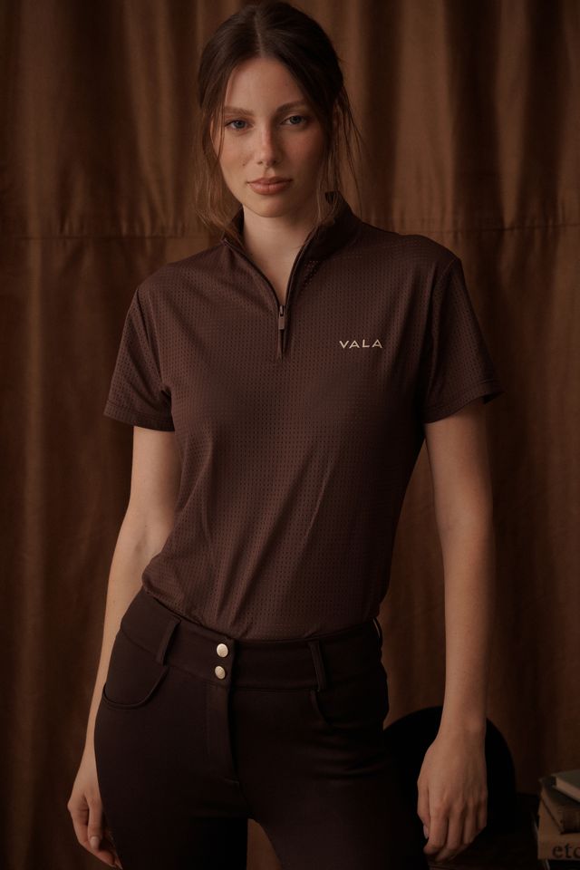 VALA ELSA MESH SHORT SLEEVE ZIP UP
