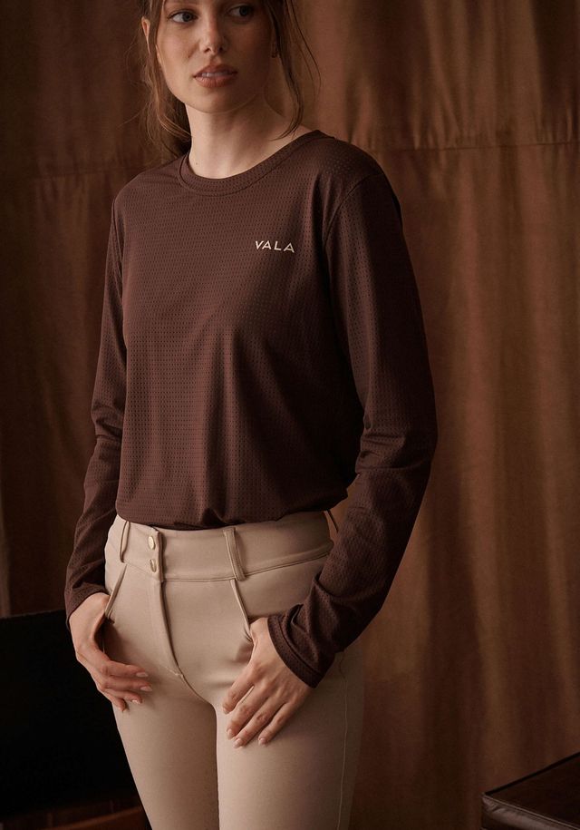 VALA MESH LONGSLEEVE CREW NECK TOP