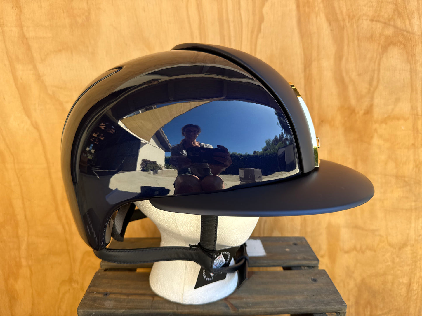 KEP POLO POLISHED BLUE WITH MATTE FRONT AND BRIM, GOLD FRAME