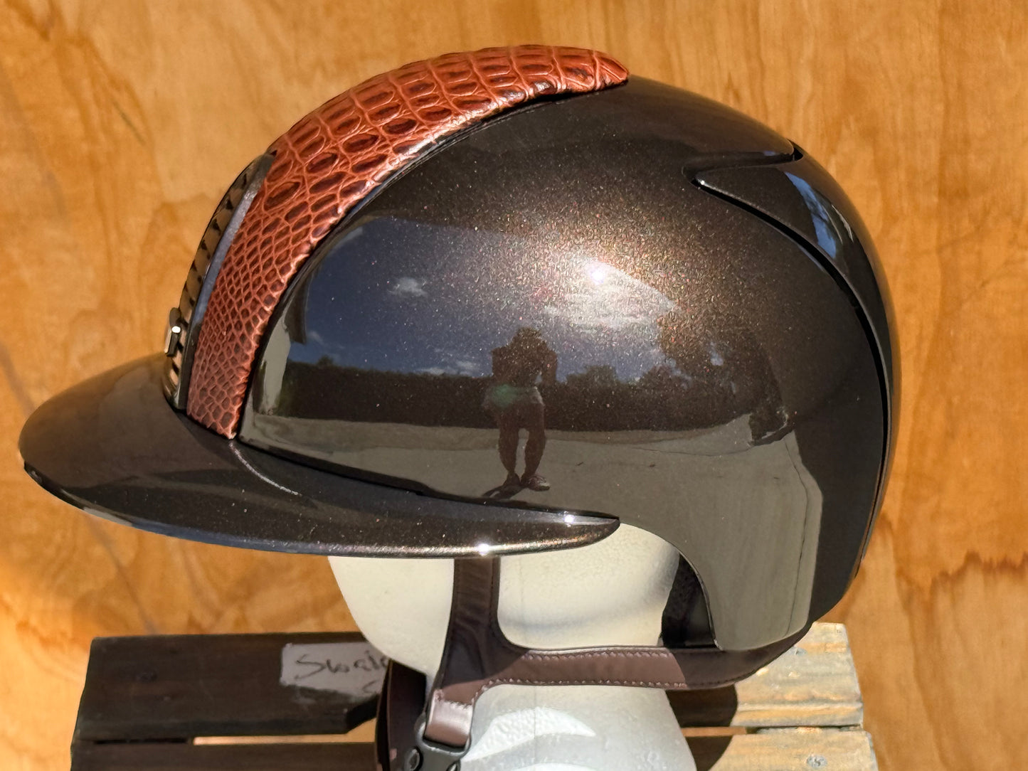 KEP POLISHED BROWN WITH LTD CROCO BROWN INSERT AND BIG BRIM