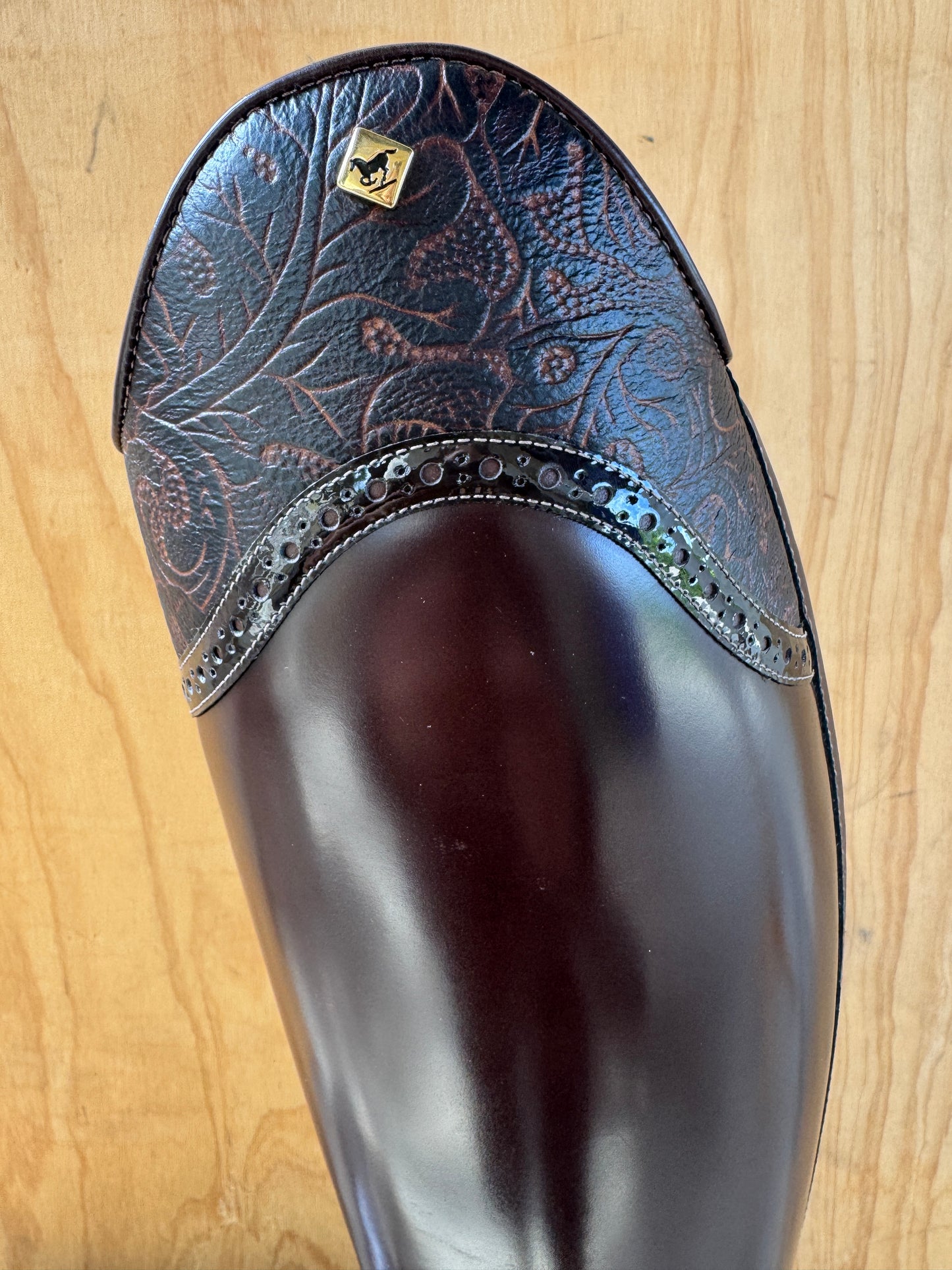 DENIRO TIZZIANO IN BRUSHED OXFORD WITH ANA BROWN TOP 41 MC M