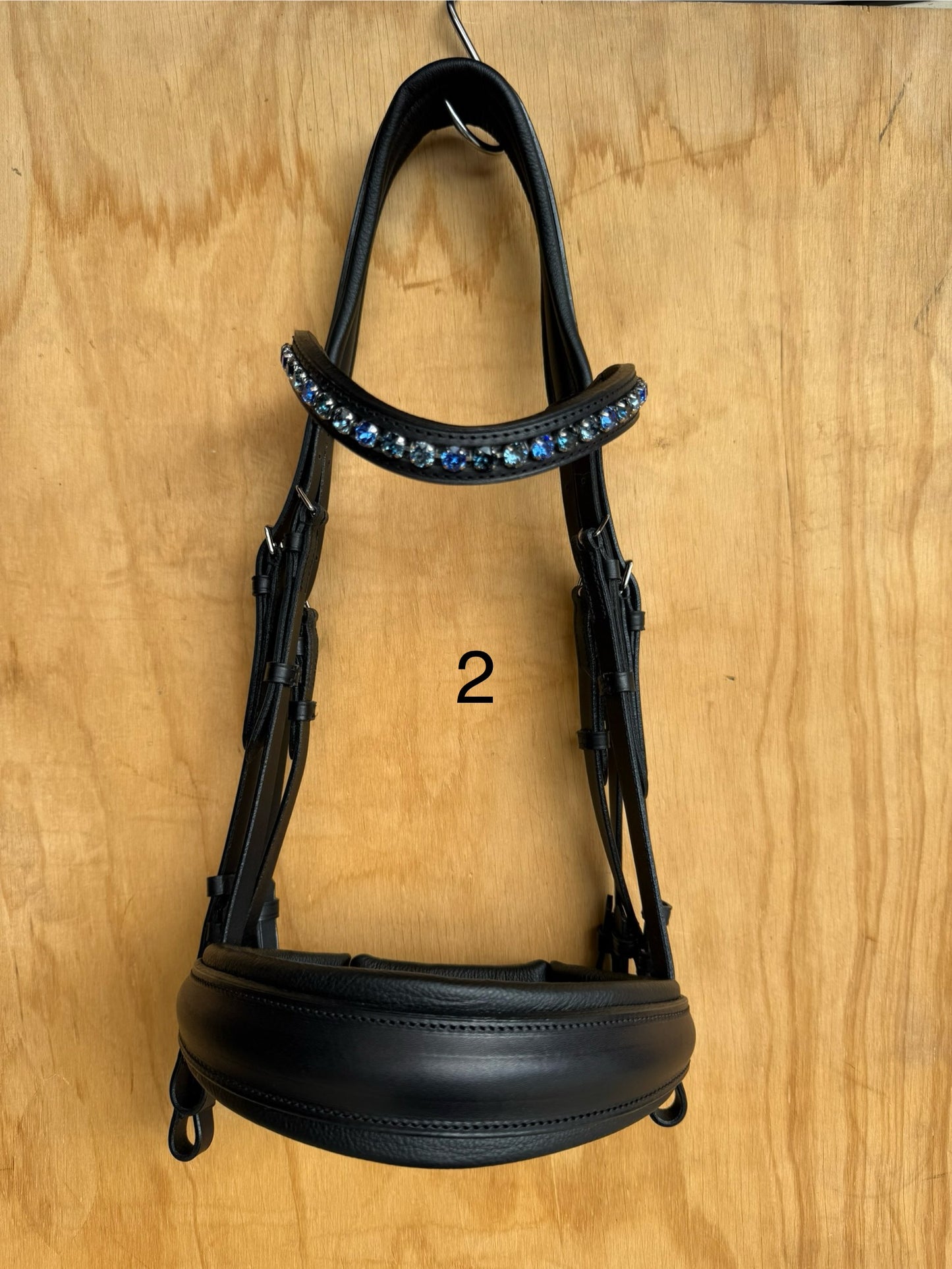 OTTO SCHUMACHER TOKYO DOUBLE COMFORT XL NOSEBAND AND BLUE CRYSTALS