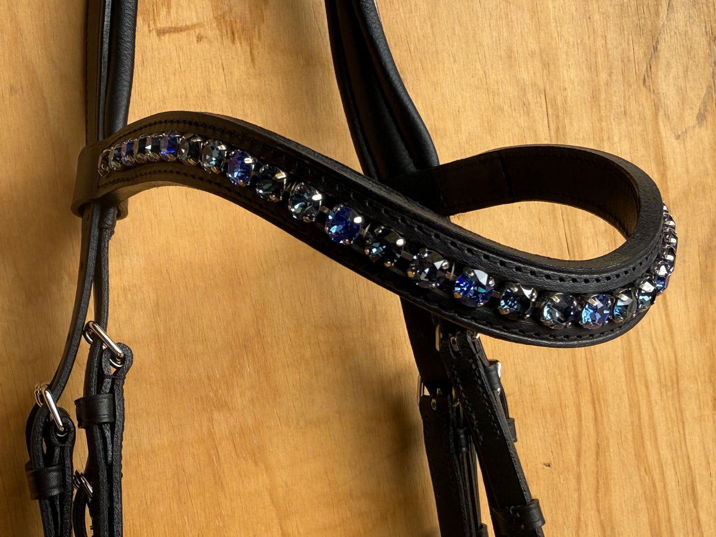 OTTO SCHUMACHER TOKYO DOUBLE COMFORT XL NOSEBAND AND BLUE CRYSTALS