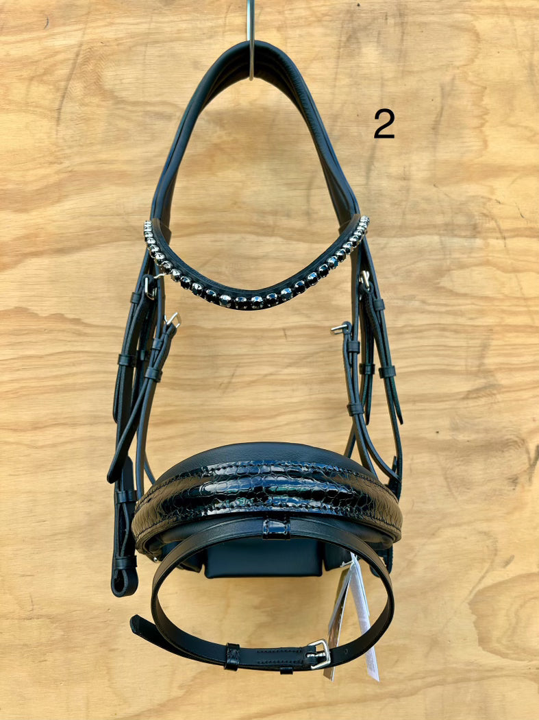 OTTO SCHUMACHER ELEGANT SNAFLLE WITH PATENT CROCO NOSEBAND 5CM ANATOMICAL
