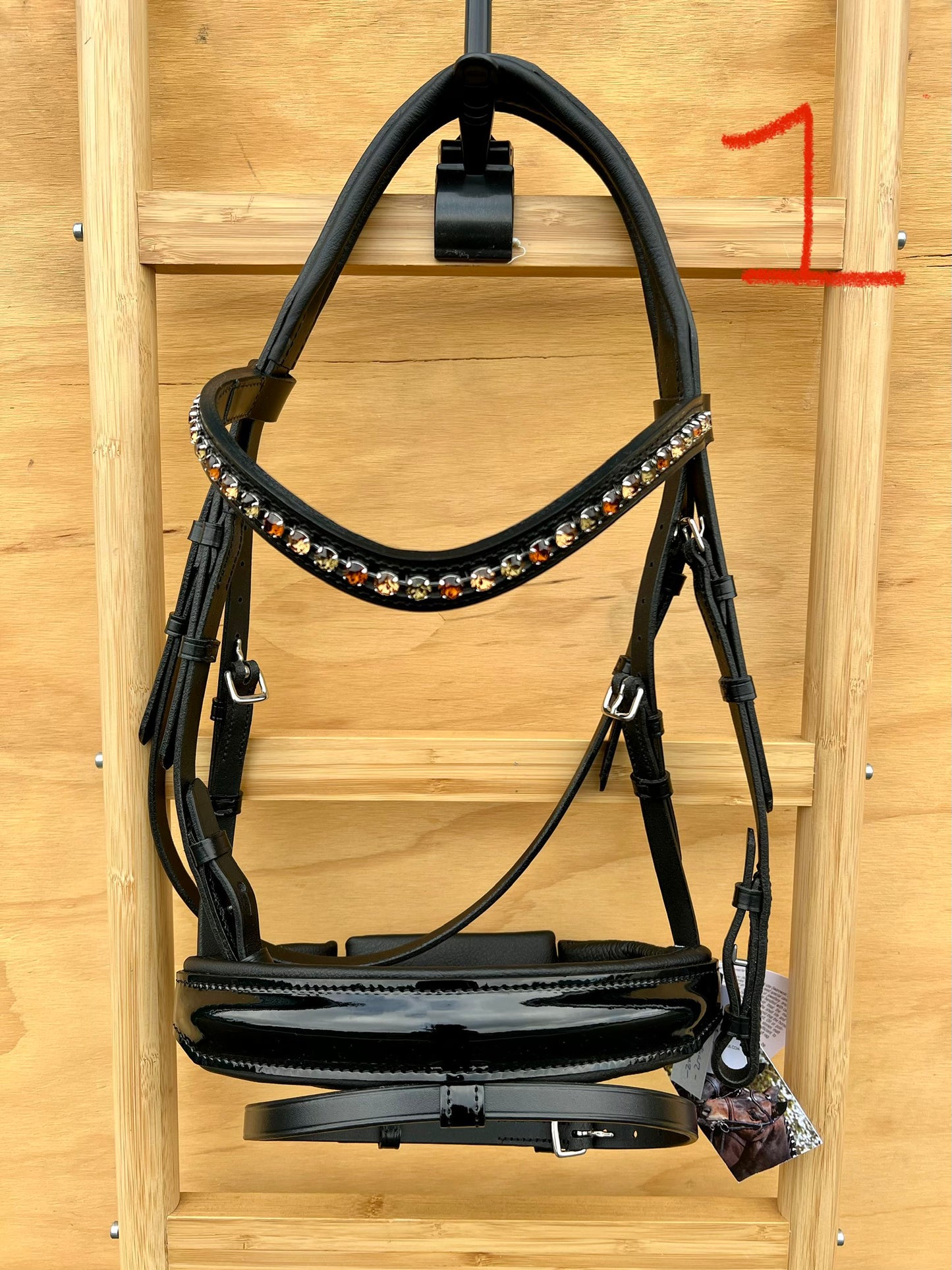 OTTO SCHUMACHER SNAFFLE TOKYO WITH PATENT NOSEBAND AND BROWN DETAILS - COB