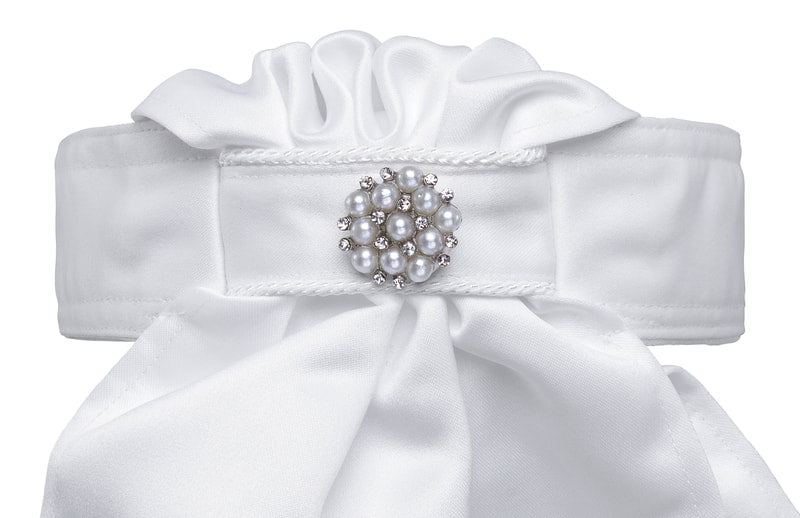 STOCK TIE WITH SILVER BROOCH