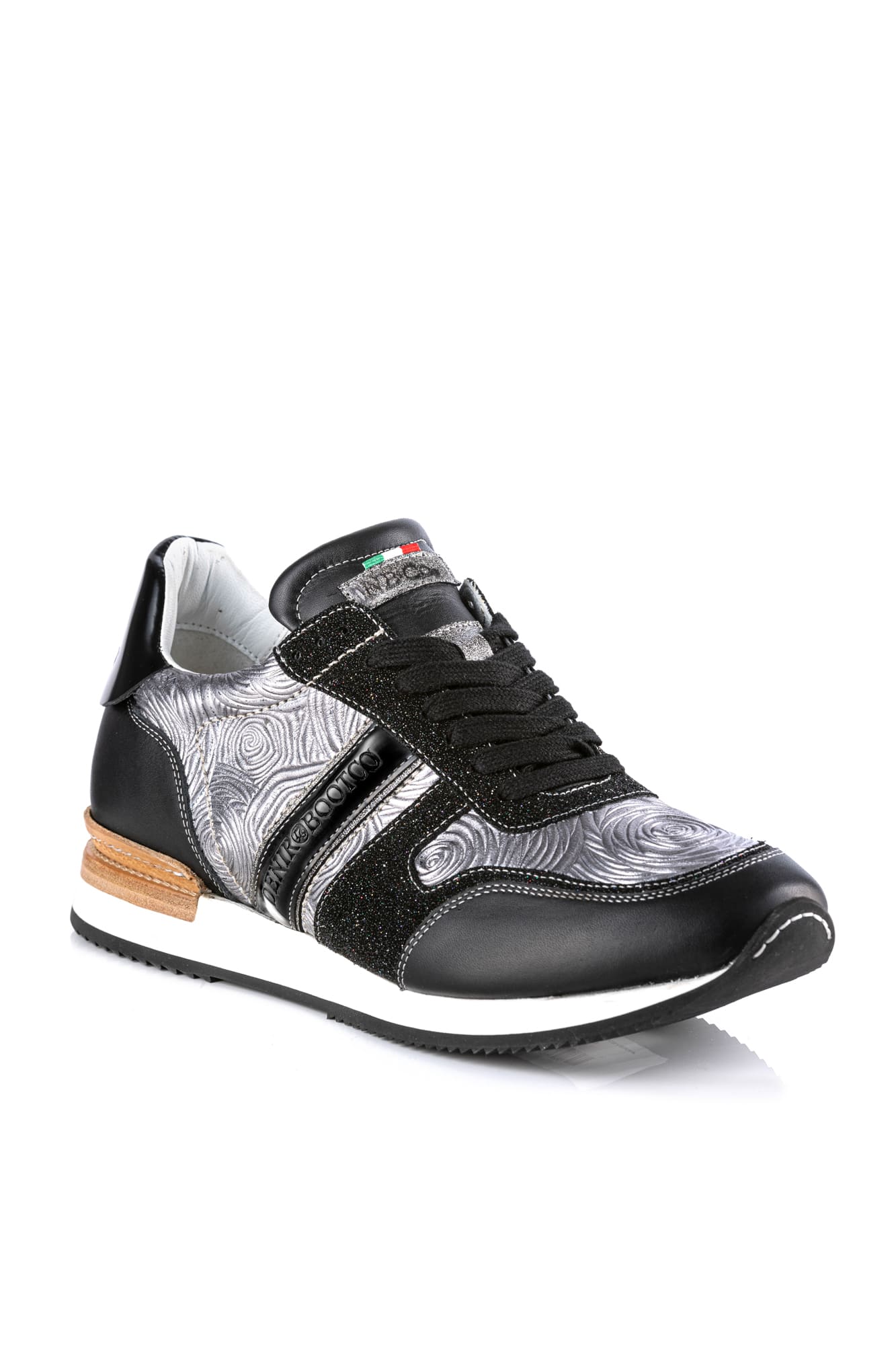 DENIRO SNEAKERS WITH ROSETTO LEATHER