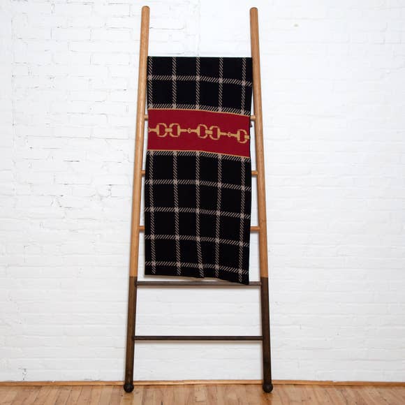 EQUESTRIAN HORSE BIT/PLAID THROW