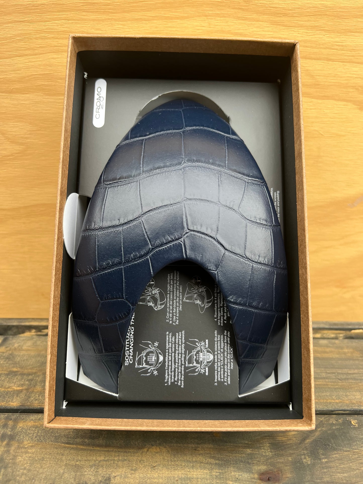 KEP HELMET FRONT INSERT CROCO BLUE