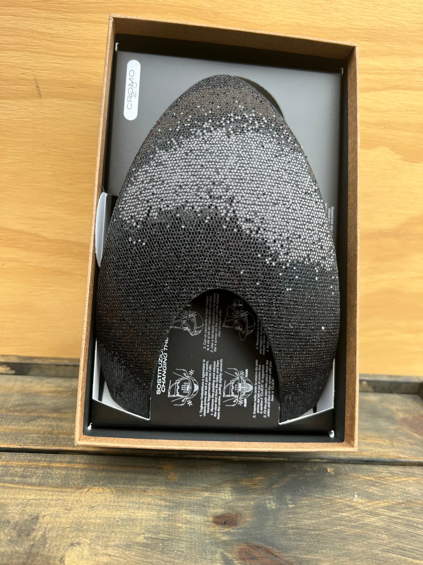 KEP HELMET FRONT INSERT GLITTER BLACK