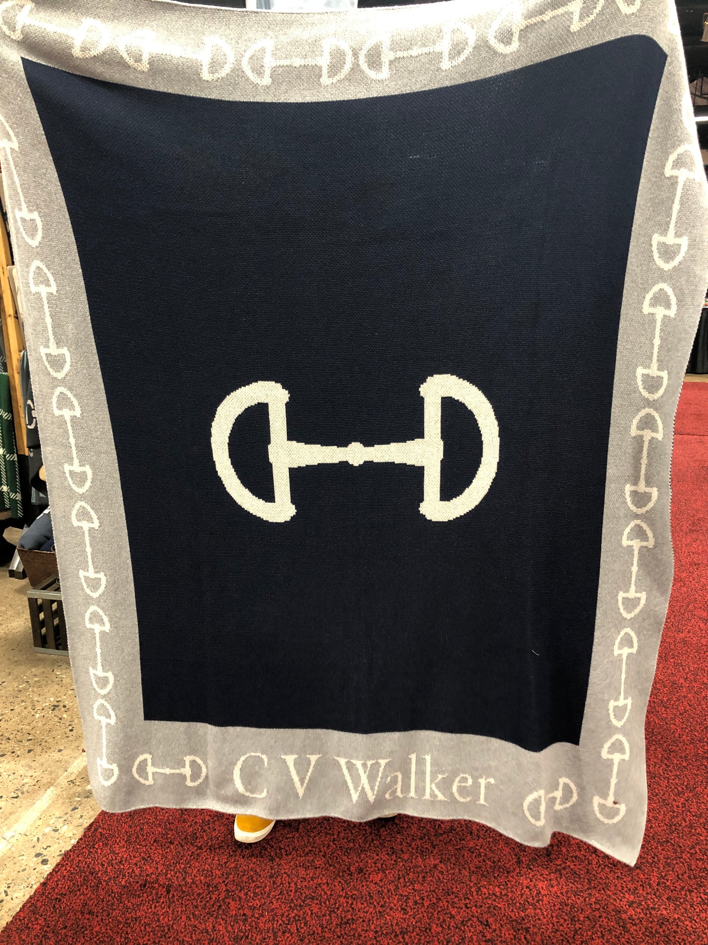 EQUESTRIAN BORDER PERSONALIZED THROW