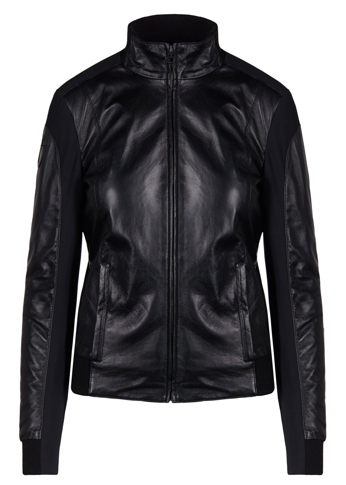CAVALLERIA TOSCANA LEATHER JERSEY BOMBER