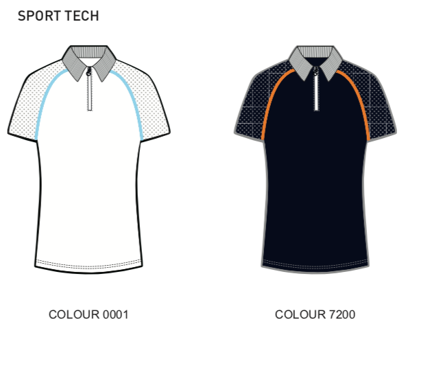 Perforated Raglan Sleeve Polo with Front Zip