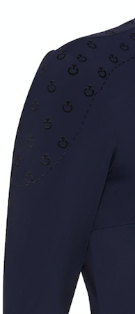 CAVALLERIA TOSCANA 1/4 ZIP JERSEY TRAINING SHIRT WITH FLOCKED LOGO