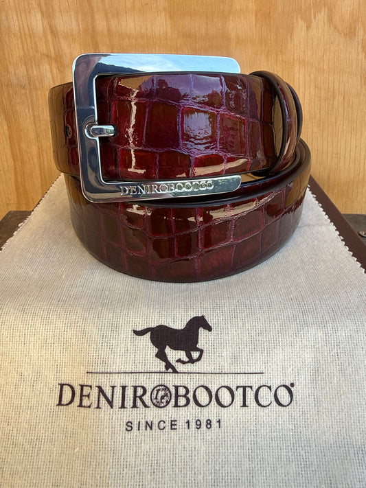 DENIRO BELT IN PATENT CROCO AMARANTO