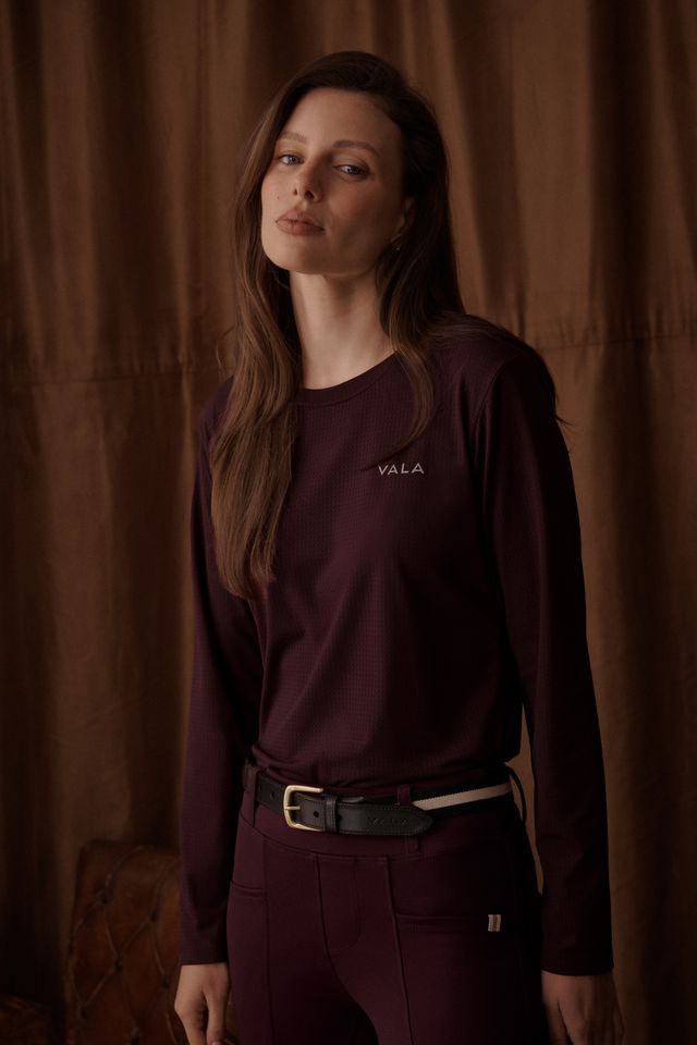 VALA MESH LONGSLEEVE CREW NECK TOP