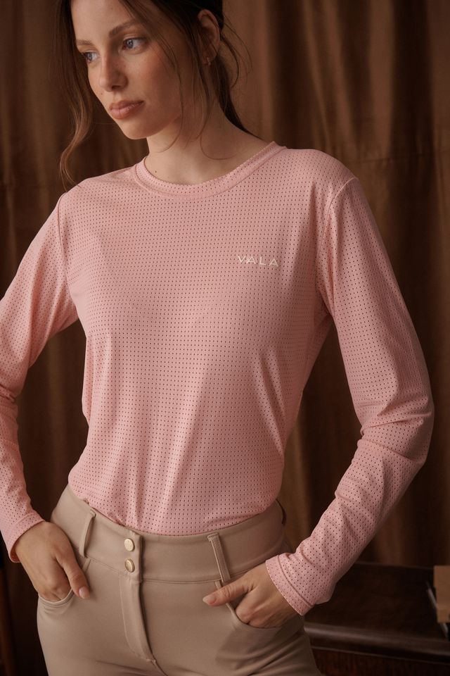 VALA MESH LONGSLEEVE CREW NECK TOP