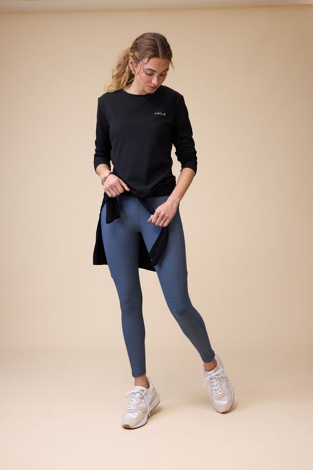 VALA MESH LONGSLEEVE CREW NECK TOP