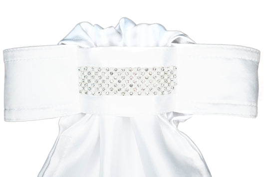 STOCK TIE WITH WIDE CRYSTAL RIBBON