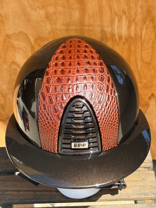KEP POLISHED BROWN WITH LTD CROCO BROWN INSERT AND BIG BRIM