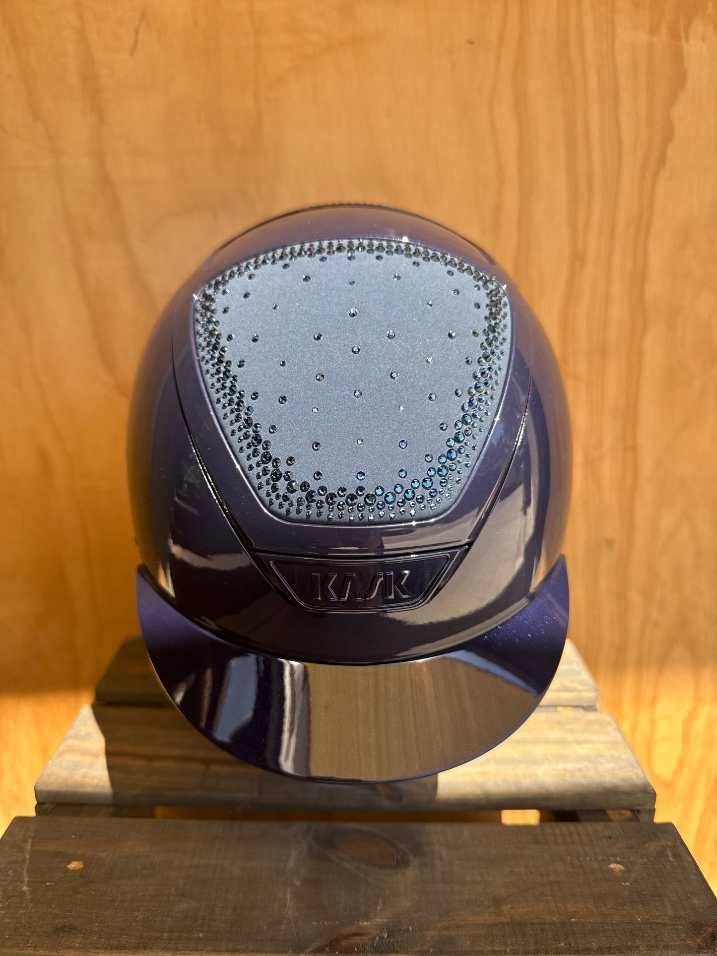 KASK DOGMA PURE SHINE IN ATLANTIC BLUE WITH IN AND OUT CRYSTAL APPLICATION