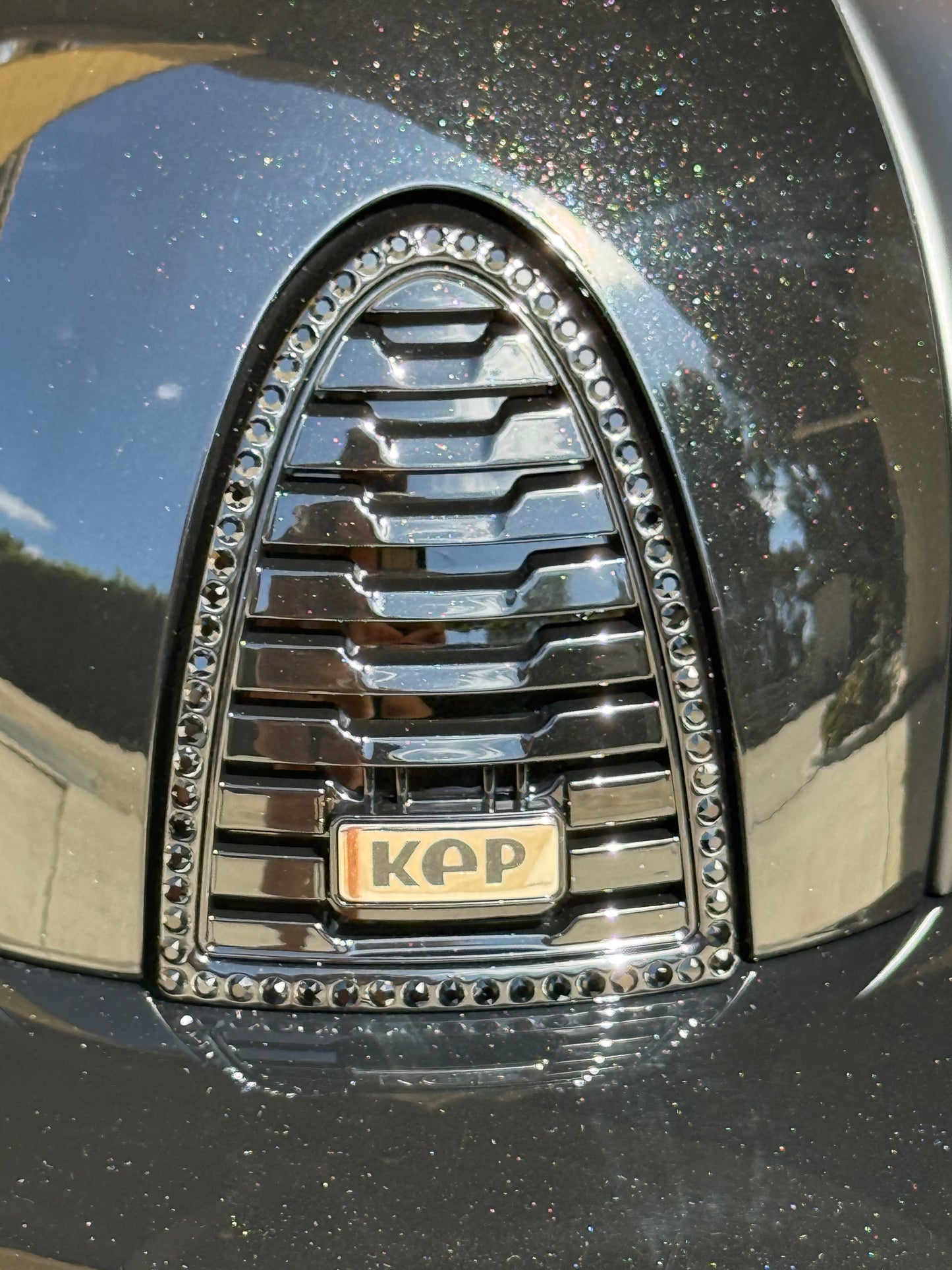 KEP MATTE/POLISHED BLACK WITH CRYSTAL FRAME AND BIG BRIM