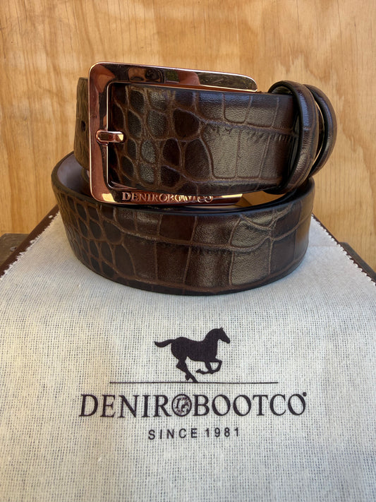 DENIRO BELT IN MALIBU MOKA WITH ROSEGOLD BUCKLE