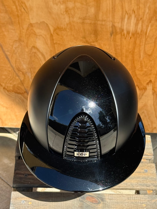 KEP MATTE/POLISHED BLACK WITH CRYSTAL FRAME AND BIG BRIM