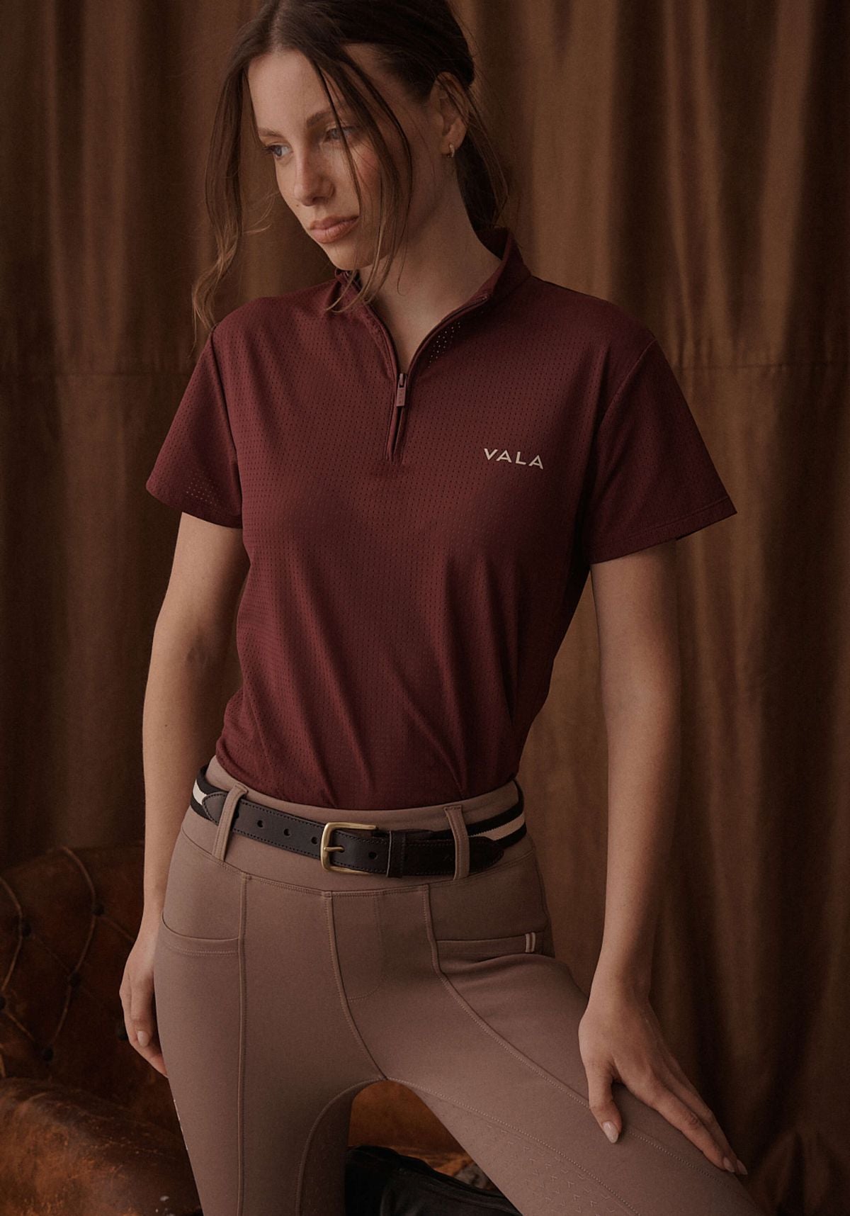 VALA ELSA MESH SHORT SLEEVE ZIP UP