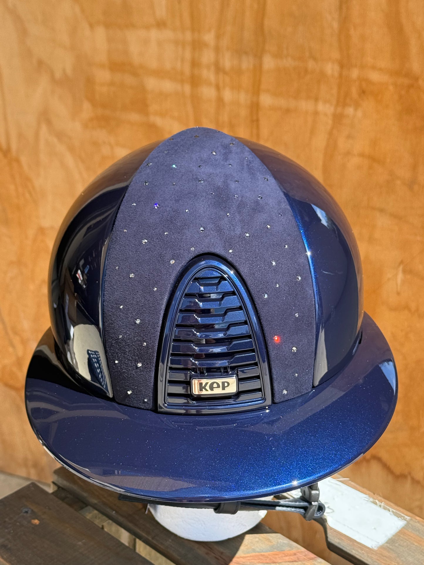 KEP POLISHED BLUE WITH SUEDE FRONT AND DROP SILVER NIGHT CRYSTALS BIG BRIM