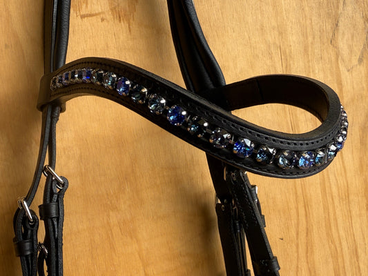 OTTO SCHUMACHER TOKYO DOUBLE COMFORT XL NOSEBAND AND BLUE CRYSTALS
