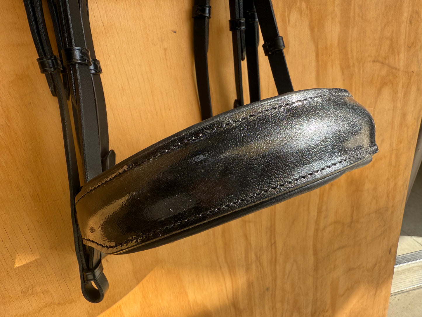 OTTO SCHUMACHER TOKYO DOUBLE WITH 4.5CM CUT BACK NOSEBAND PATENT GREY/BLACK MARBLE