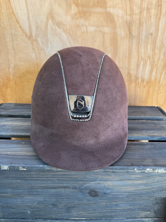 SALE!!!! SAMSHIELD BROWN ALACANTARA WITH CRYSTAL PIPING