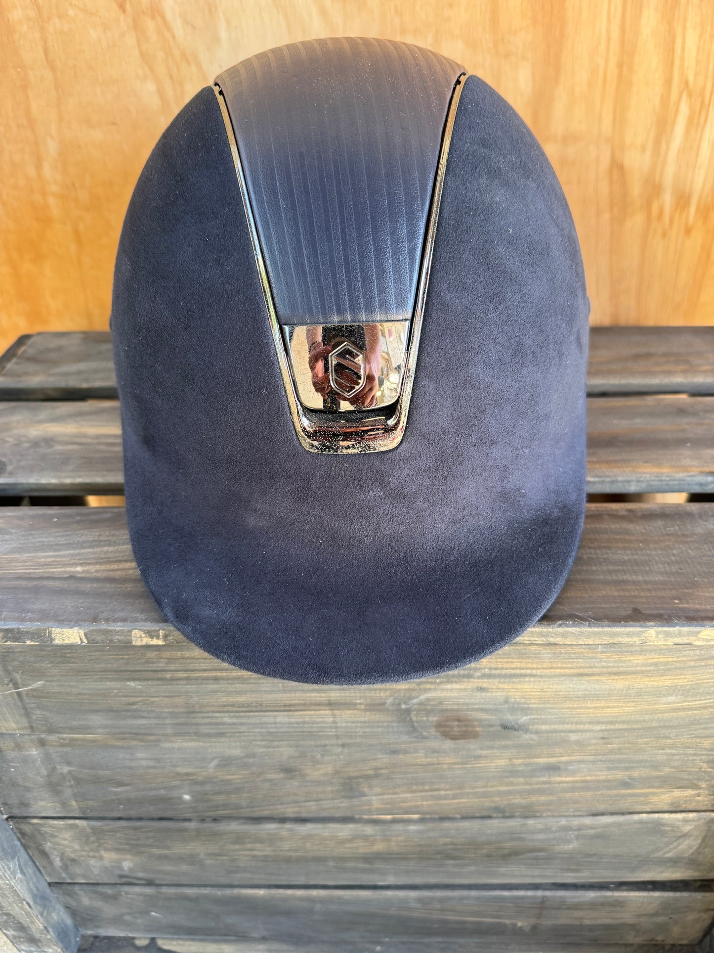 SALE!!! Samshield helmet navy with leather insert, med shell