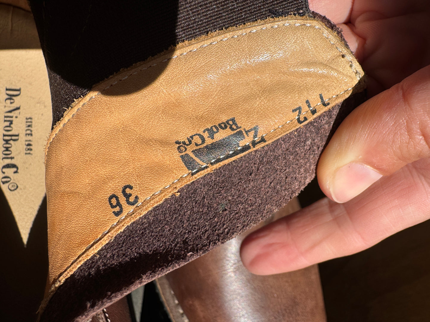 SALE!!!! DENIRO PADDOCK BOOTS IN BROWN WITH PINK DETAIL SIZE 36