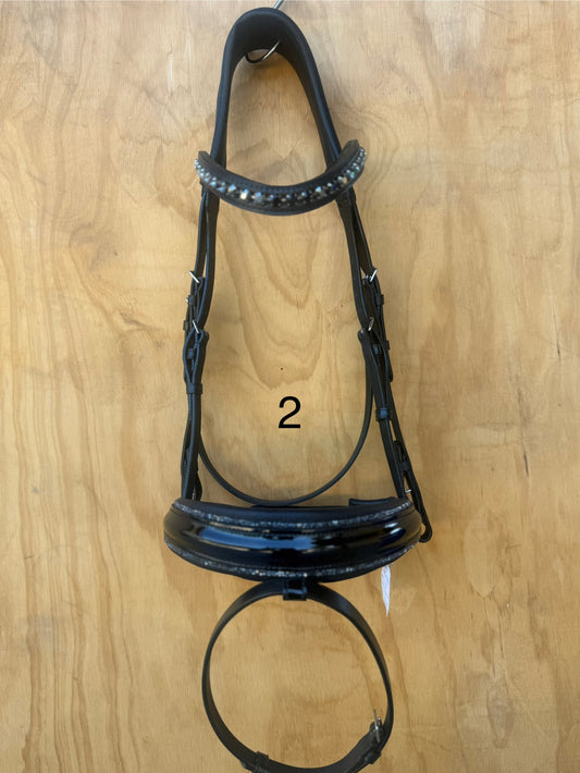 OTTO SCHUMACHER TOKYO SNFL PATENT NOSEBAND WITH CRYSTAL PIPING