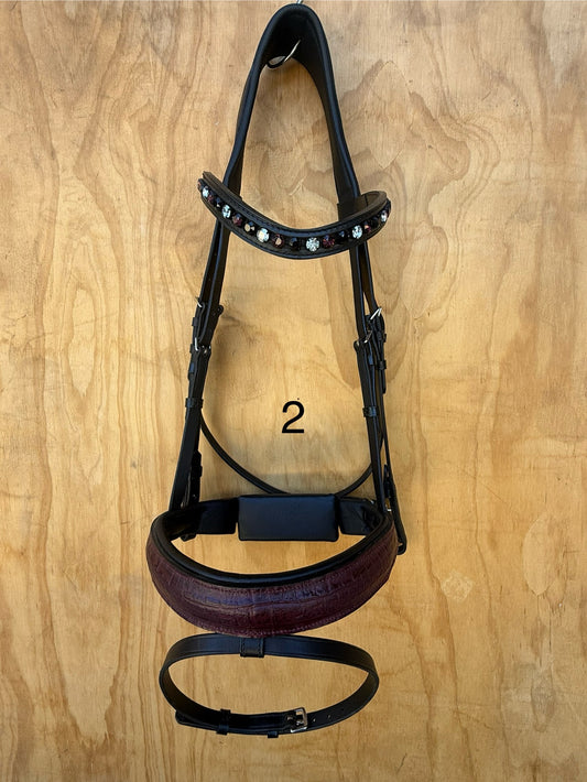 OTTO SCHUMACHER TOKYO SNAFFLE WITH BURGUNDY DETAILS