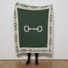 EQUESTRIAN BORDER PERSONALIZED THROW