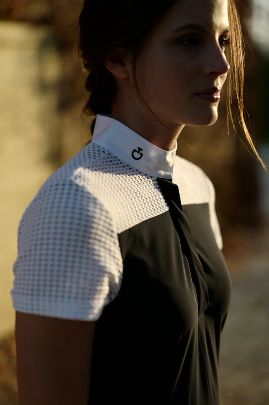 CAVALLERIA TOSCANA SHOWSHIRT TRANSPARENT GRID DETAIL
